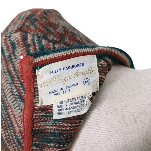 Fully Fashioned Space Dyed Sweater Women's Medium Retro 70s Belted - Picture 6 of 8